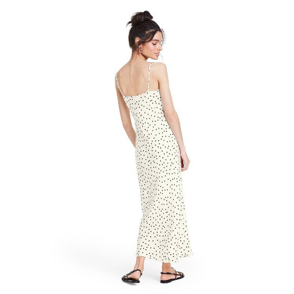 RIXO Polka Dot Sleeveless Ruffle Slip Dress - Picture 2 of 5